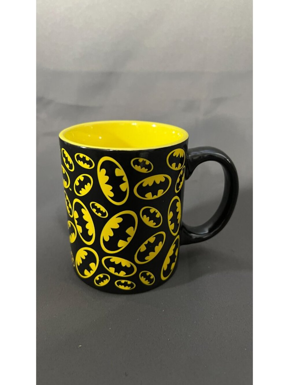 Batman Comic Logo Mug 12 Oz Ceramic Microwave Safe Black/Yellow